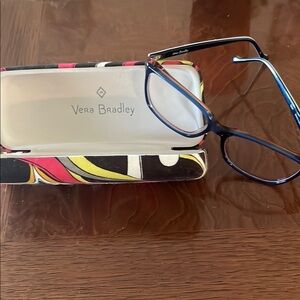 Vera Bradley Butterfly Navy Eyeglasses with Colorful Case